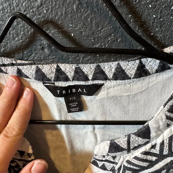 Tribal Black and White Geometric Sleeveless Sundress - Picture 2 of 4